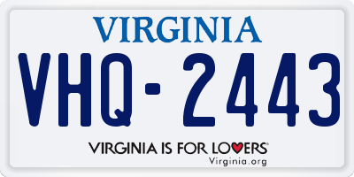 VA license plate VHQ2443