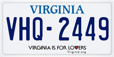 VA license plate VHQ2449