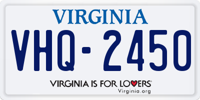 VA license plate VHQ2450