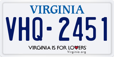 VA license plate VHQ2451