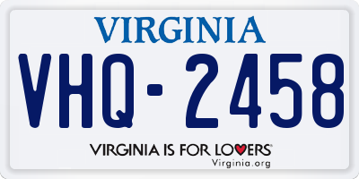 VA license plate VHQ2458