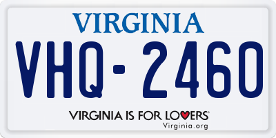 VA license plate VHQ2460