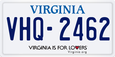 VA license plate VHQ2462