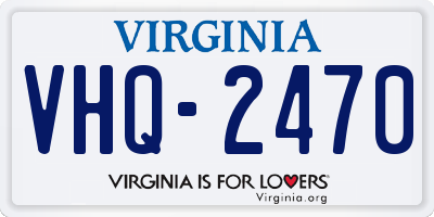 VA license plate VHQ2470