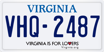 VA license plate VHQ2487