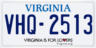 VA license plate VHQ2513