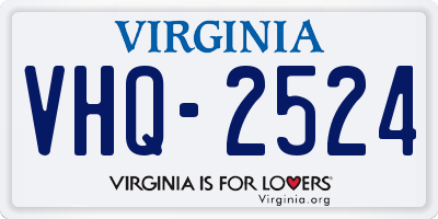 VA license plate VHQ2524