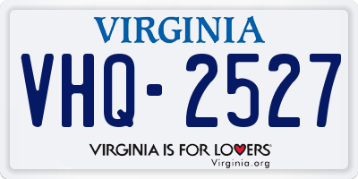 VA license plate VHQ2527
