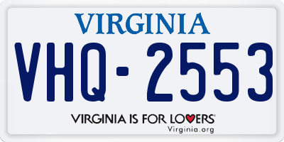 VA license plate VHQ2553