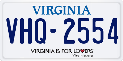 VA license plate VHQ2554