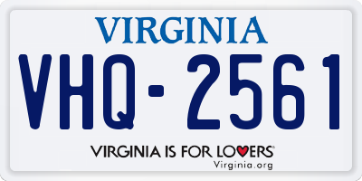 VA license plate VHQ2561