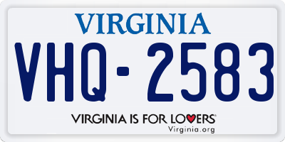 VA license plate VHQ2583