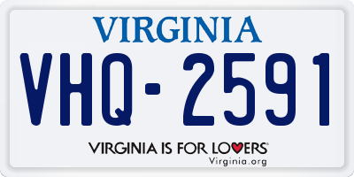 VA license plate VHQ2591