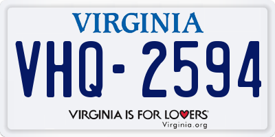 VA license plate VHQ2594