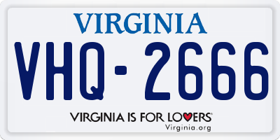 VA license plate VHQ2666