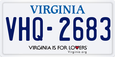 VA license plate VHQ2683