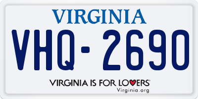 VA license plate VHQ2690