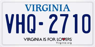VA license plate VHQ2710