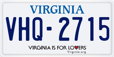 VA license plate VHQ2715