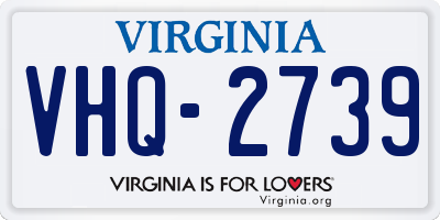 VA license plate VHQ2739