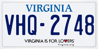VA license plate VHQ2748