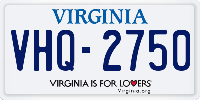 VA license plate VHQ2750