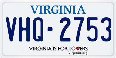VA license plate VHQ2753