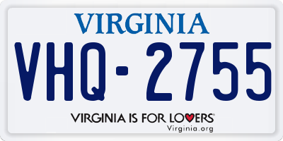 VA license plate VHQ2755