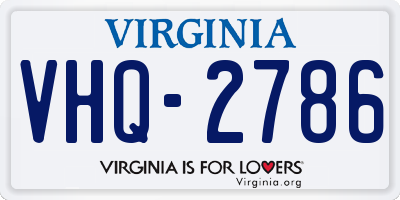 VA license plate VHQ2786