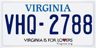 VA license plate VHQ2788
