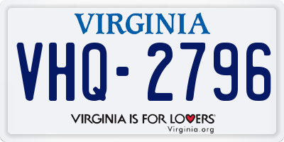 VA license plate VHQ2796