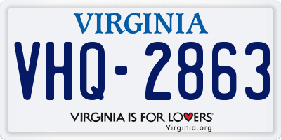 VA license plate VHQ2863
