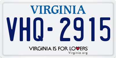 VA license plate VHQ2915
