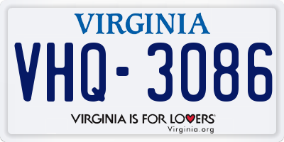 VA license plate VHQ3086
