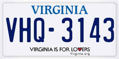 VA license plate VHQ3143