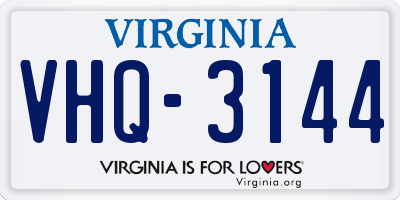 VA license plate VHQ3144