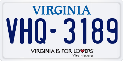 VA license plate VHQ3189