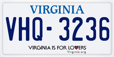 VA license plate VHQ3236