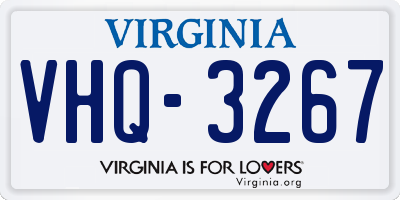 VA license plate VHQ3267