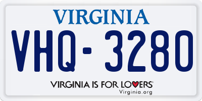 VA license plate VHQ3280