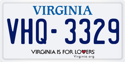 VA license plate VHQ3329