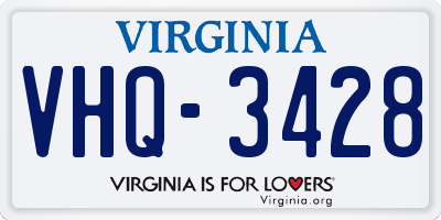 VA license plate VHQ3428