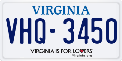 VA license plate VHQ3450