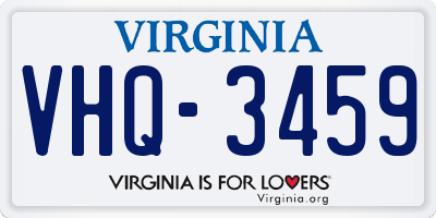 VA license plate VHQ3459