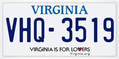 VA license plate VHQ3519