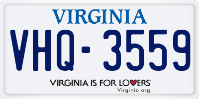 VA license plate VHQ3559