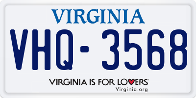 VA license plate VHQ3568