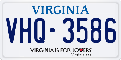 VA license plate VHQ3586