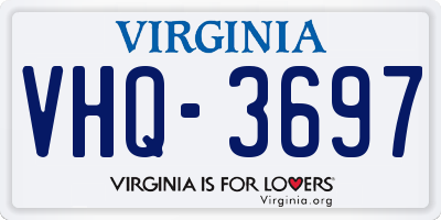 VA license plate VHQ3697