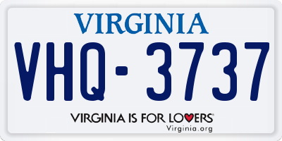 VA license plate VHQ3737